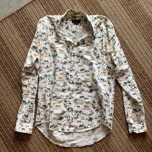 Zara Animal Print Button Down